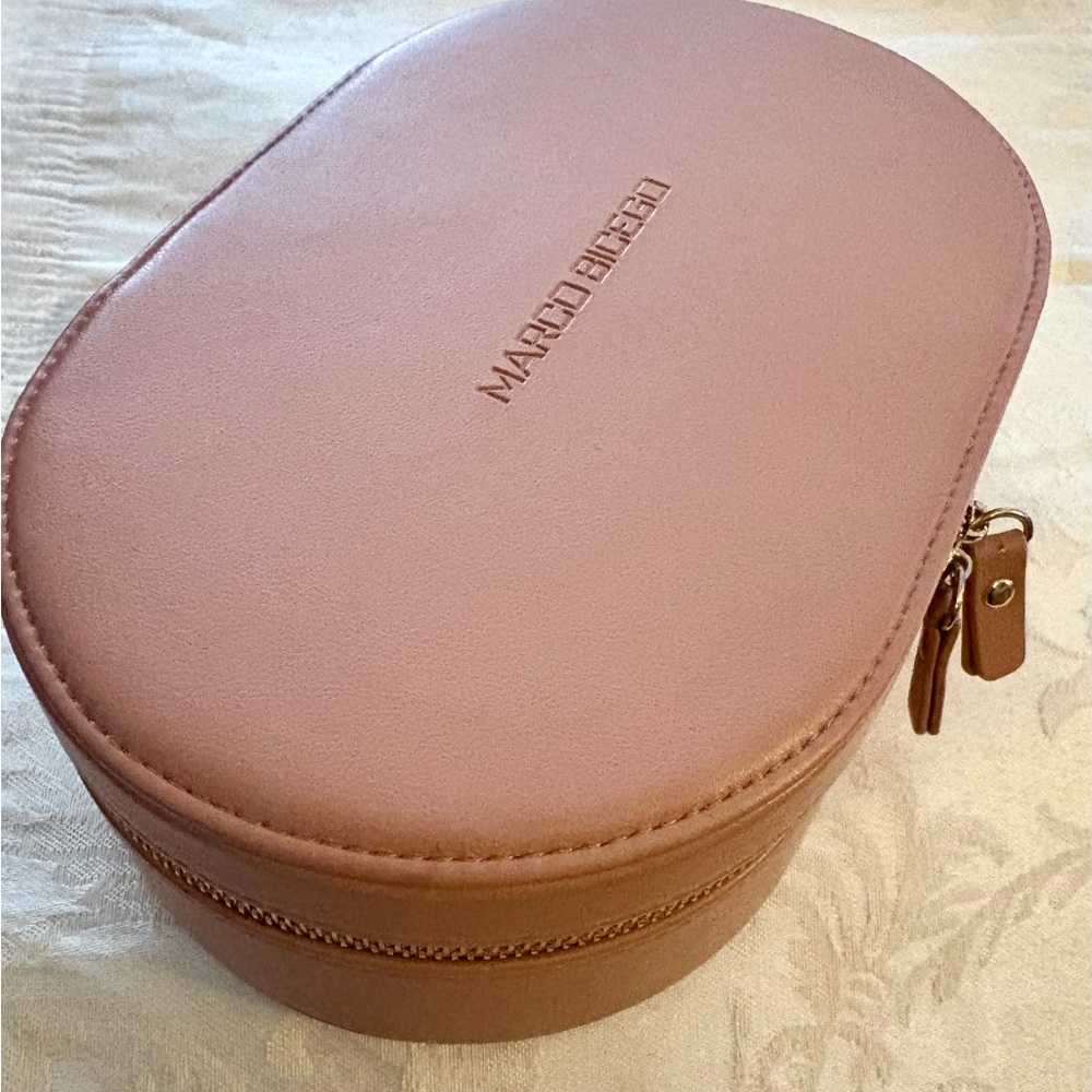 Marco Bicego Fine Jewelry Travel/Storage Leather-like Dual Zipper Oval Case
